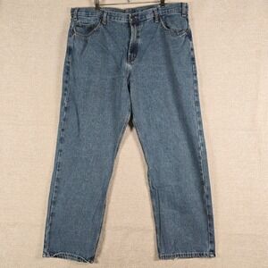 Full Blue Mens Relaxed Fit Straight Leg Medium Wash Denim Jeans 40x30 Cotton